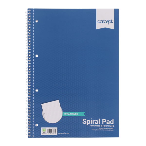 Concept A4 160pg Spiral Notebook