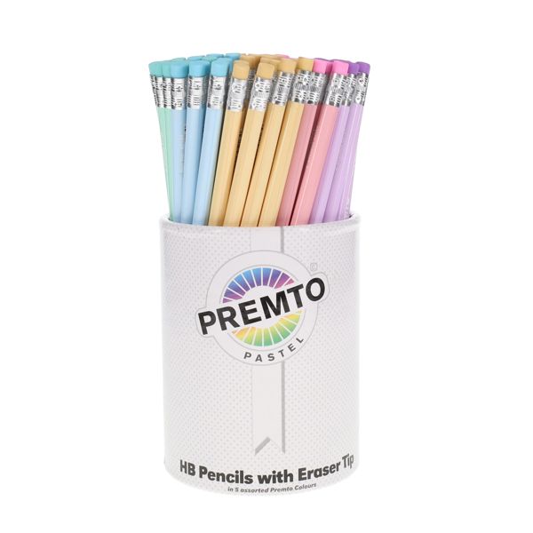 Premto Pastel HB Rubber Tipped Pencils