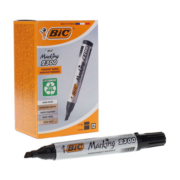 BIC Marking 2300 Chisel Tip Permanent Marker - Black