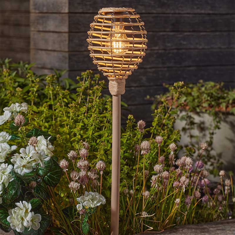 Lumina Faux Rattan Stake Light Natural