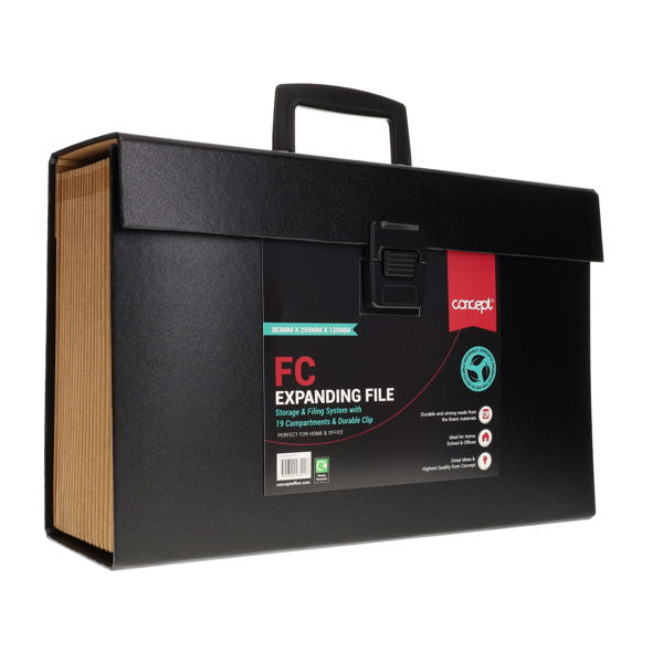 Concept 19 Pocket FC Expanding File - Black