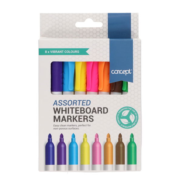 Concept Pkt.8 Whiteboard Markers - Asst