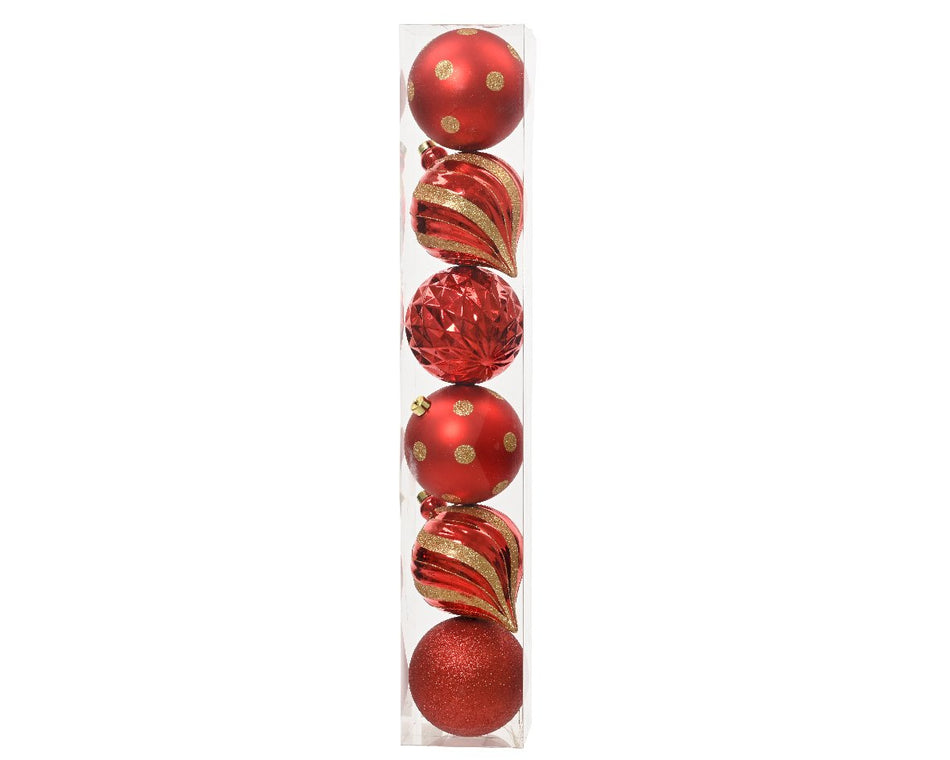 Luxury Pack Red Baubles 15cm