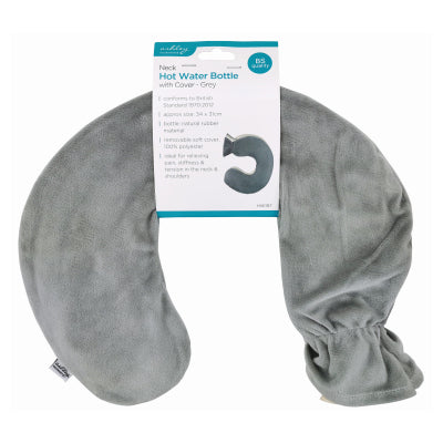 Neck Hot Water Bottle with Cover Grey