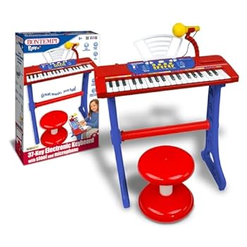 Bontempi 37 Key Electronic Keyboard with Stool & Microphone