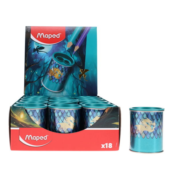 Maped Twin Hole Metal Can Pencil Sharpener Dragon