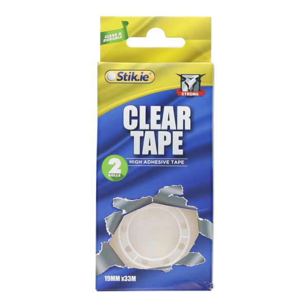Stik.ie Pkt.2 19mm x 30m Clear Tape