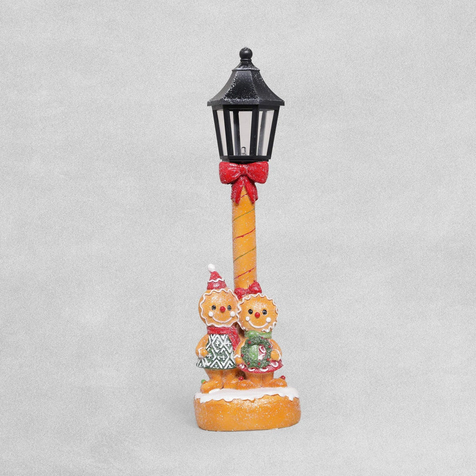 Festive Gingerbread Man Illuminated Lamp Post