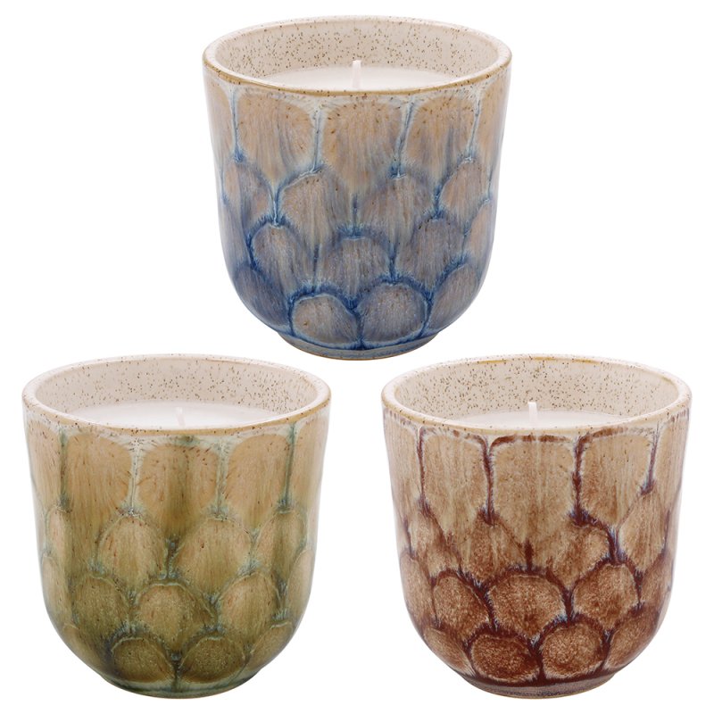 Reactive Glaze Candles Set of 3