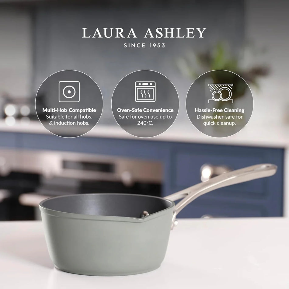 Laura Ashley 6.4"/16cm Saucepan & Milkpan Sage