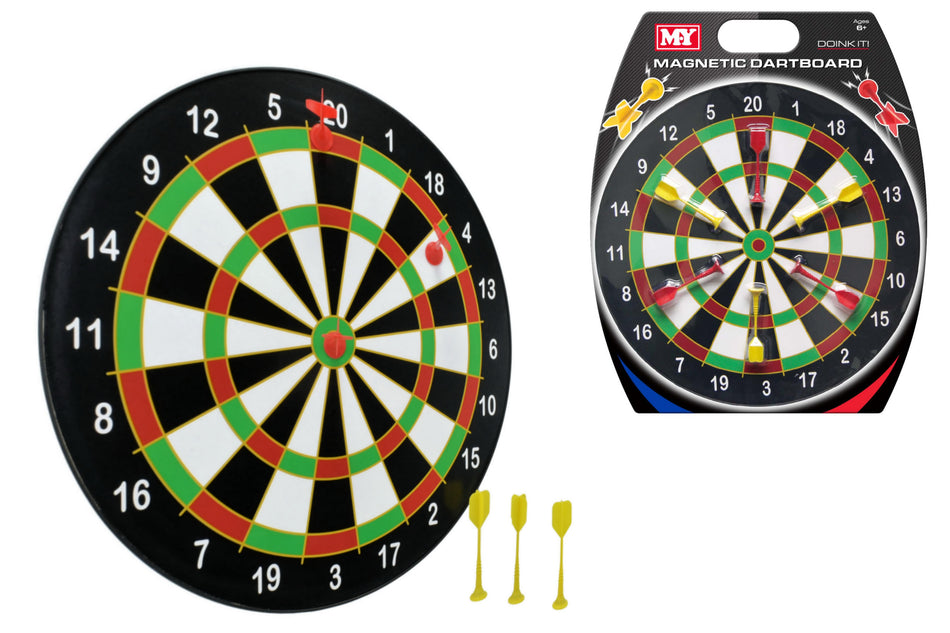 Doink it 16" Magnetic Dart Board with 6 Darts