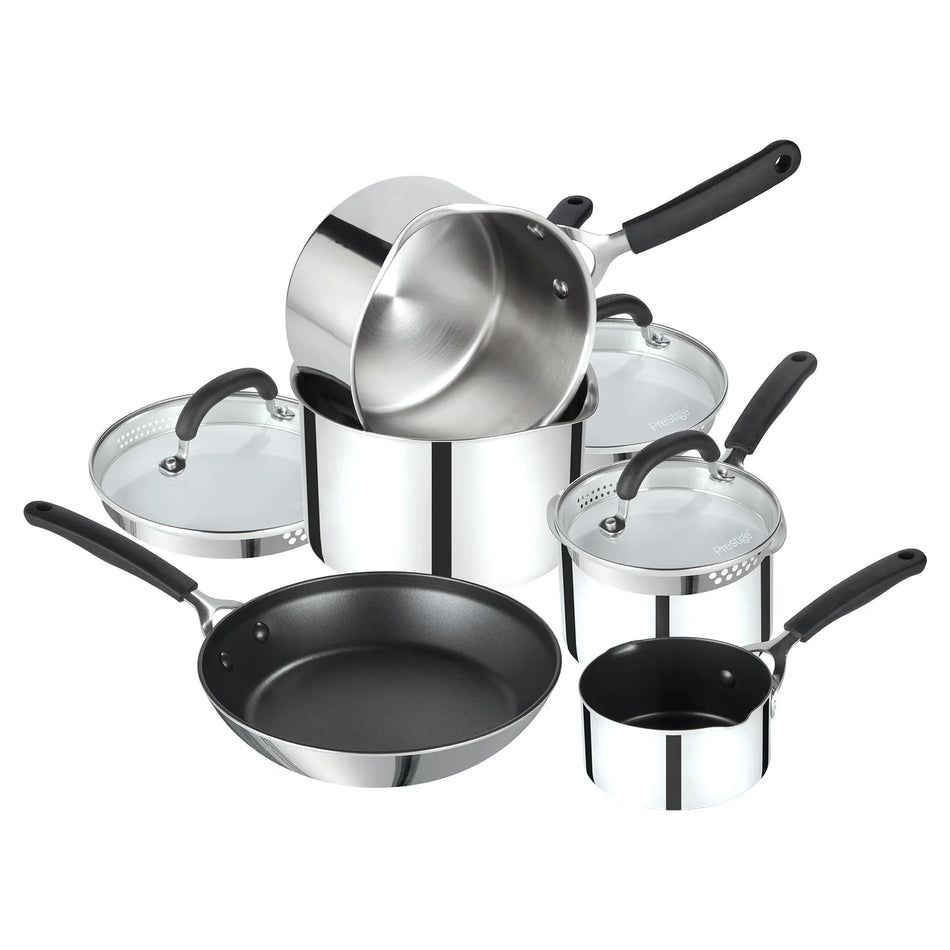 Prestige Made to Last: Stainless Steel Pan Set - 5 Pieces