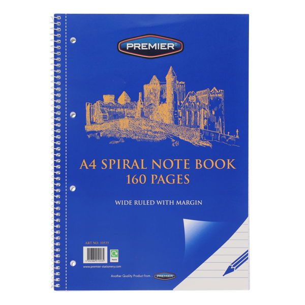 Premier A4 160pg Spiral Notebook