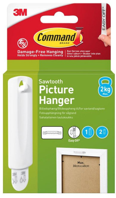 Command Saw Tooth Picture Hanger (1 Hook & 2 Strips)