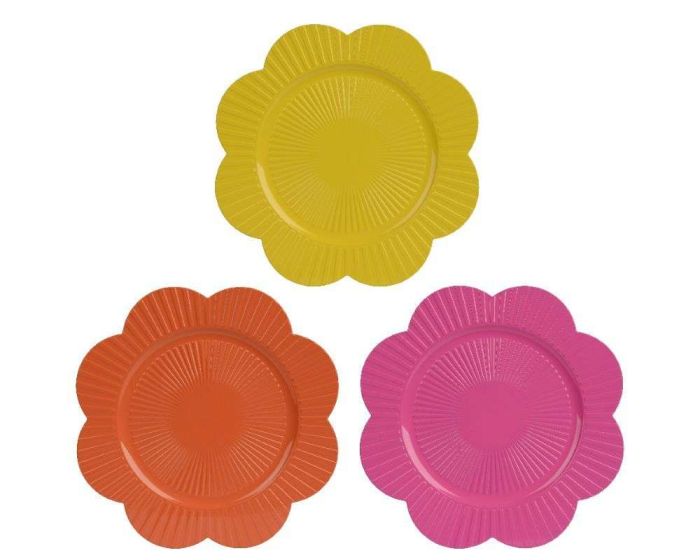 Plate PP Flower 3 Colours Assorted