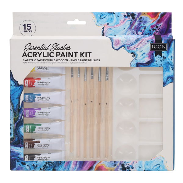 Icon Set 18 Essential Starter Acrylic Paint Kit
