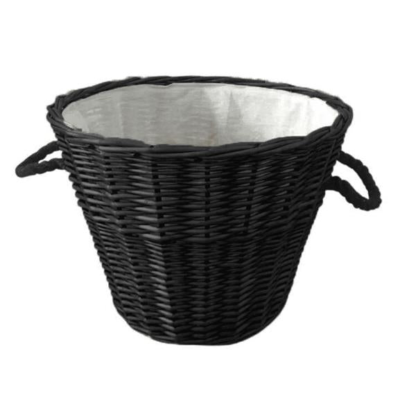 Wicker Basket Round Black
