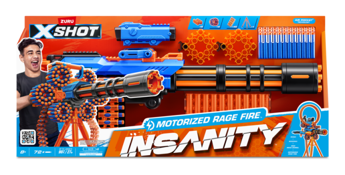 X-Shot Insanity S1 Motorized Rage Fire Gatling Gun