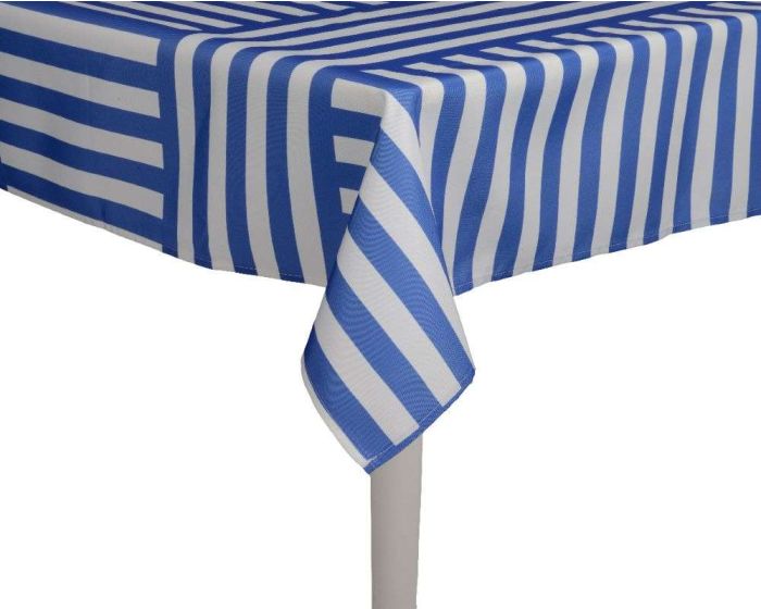 Table Cloth Blue Stripe Pattern Outdoor