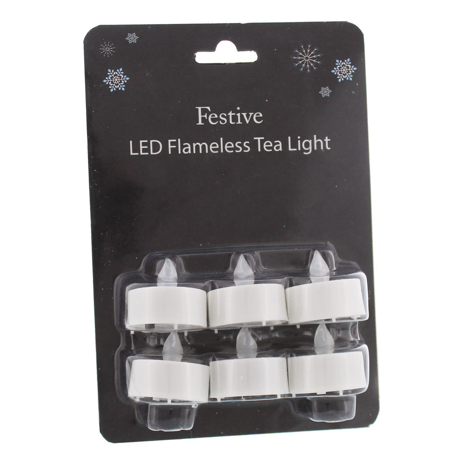 Festive Battery Tea Lights Set 6