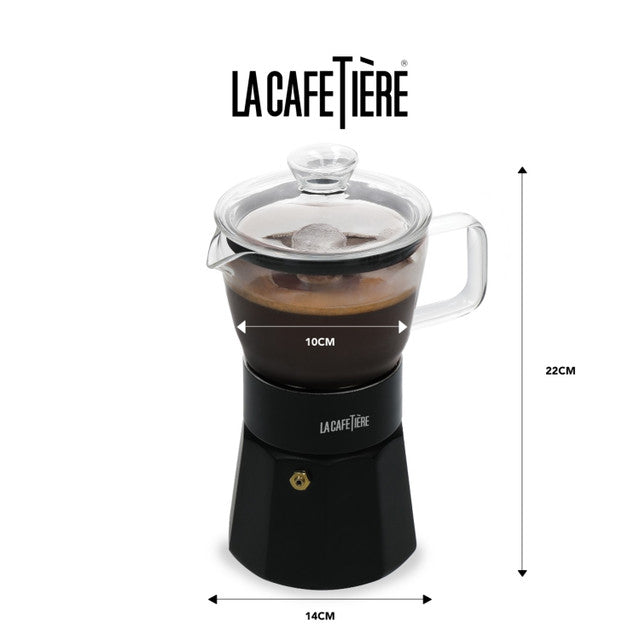 La Cafetiere Verona Glass Espresso Maker 6 Cup Black