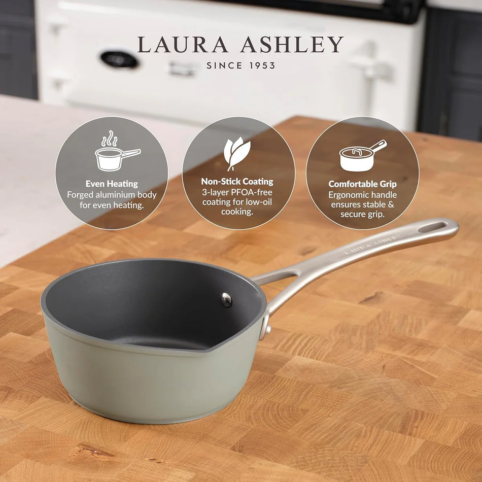 Laura Ashley 6.4"/16cm Saucepan & Milkpan Sage