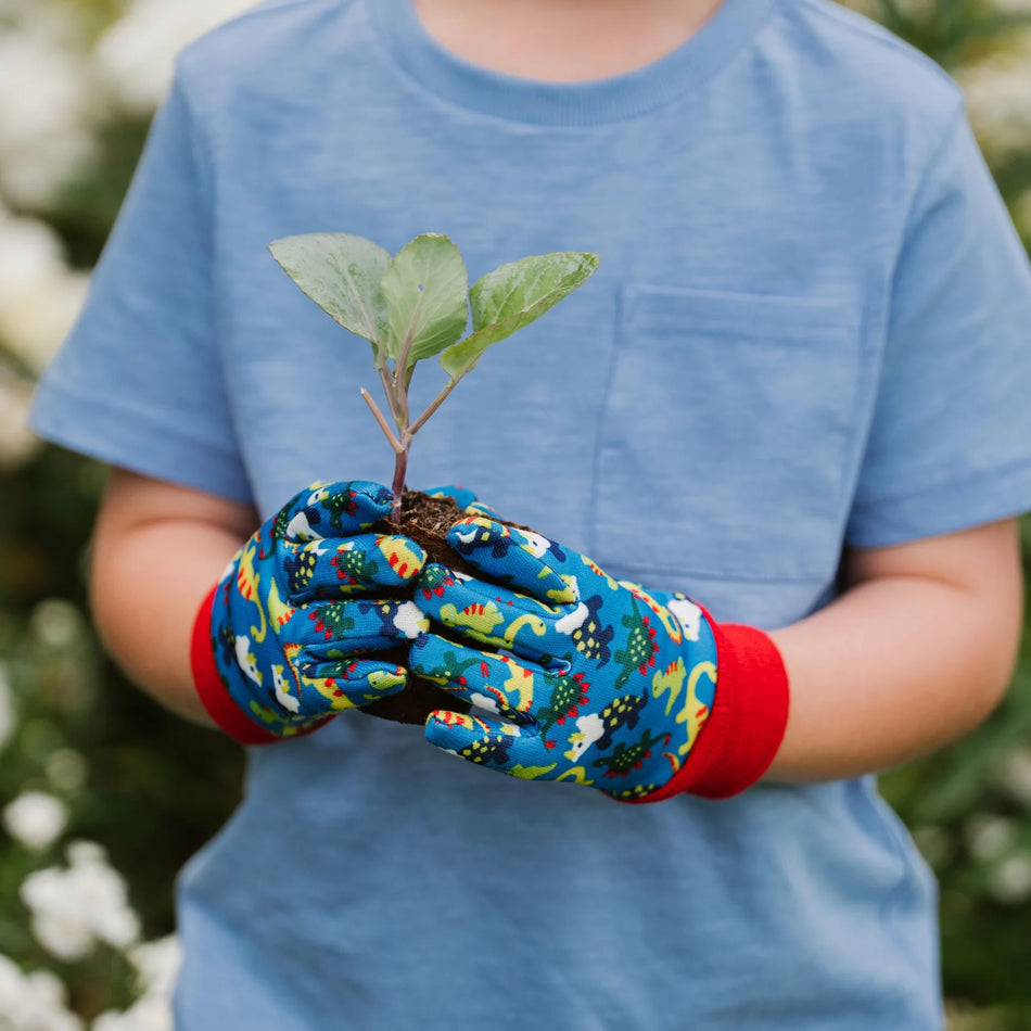 Kent & Stowe Kids Blue Dinosaur Gardening Gloves