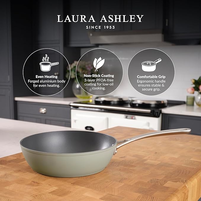 Laura Ashley 12"/30cm Wok & Deep Frying Pan Sage