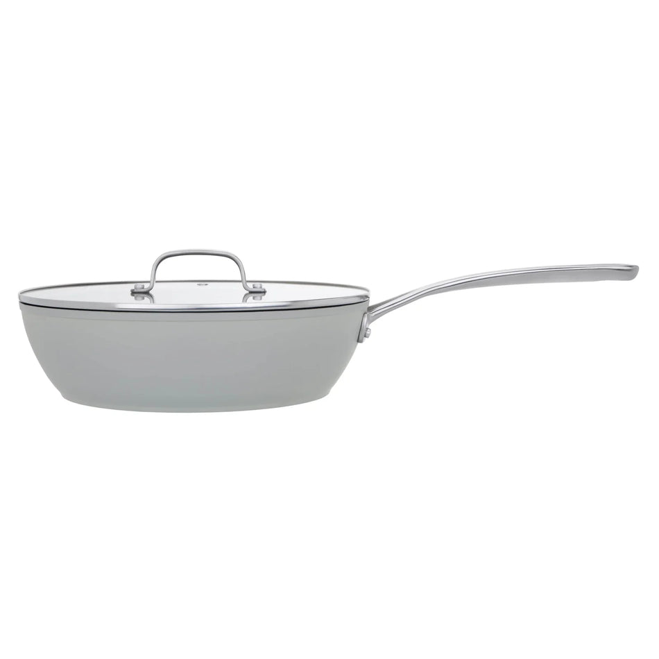 Laura Ashley 11"/28cm Deep Frying Saute Pan with Glass Lid Dark Slate
