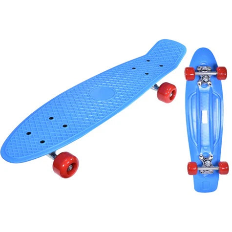 22.5" x 6" Blue Retro Skateboard