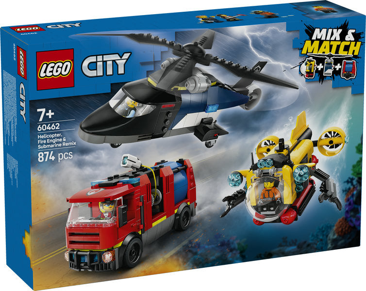 Lego Helicopter Fire Truck & Sub