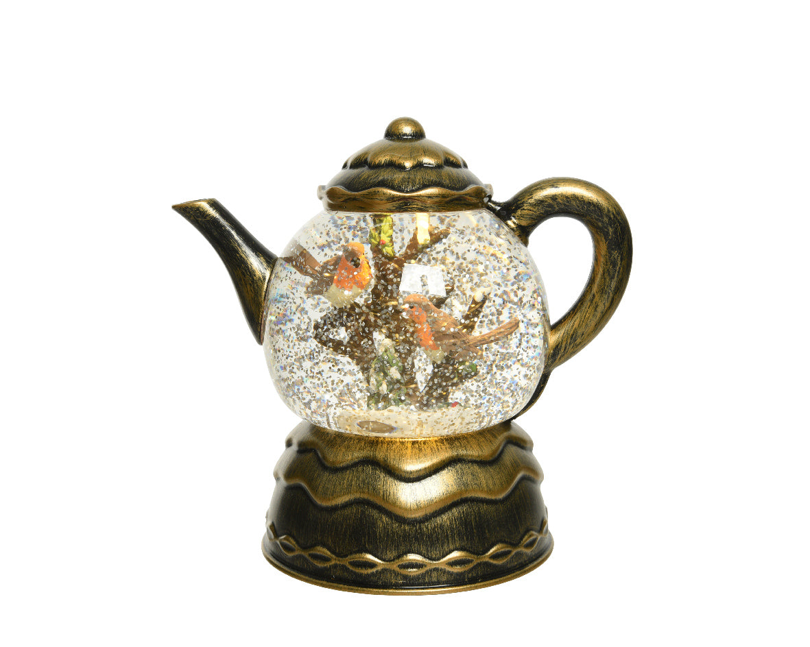 Led Water Spinner Plastic Teapot Gold