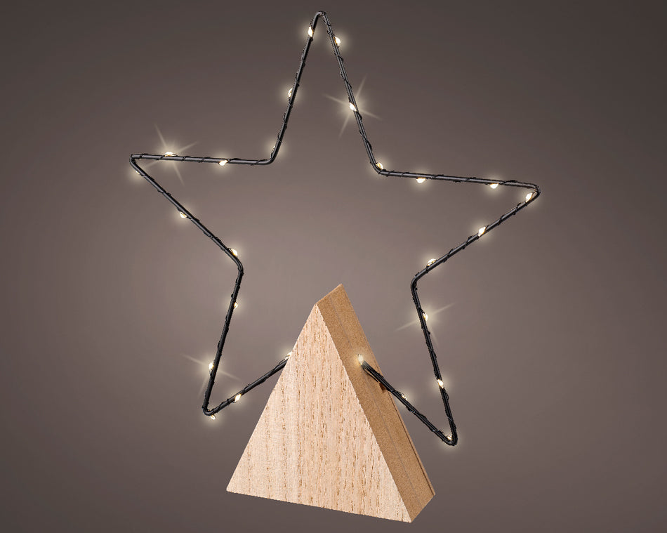 Micro Led Frame Ply Star Battery Operated Black