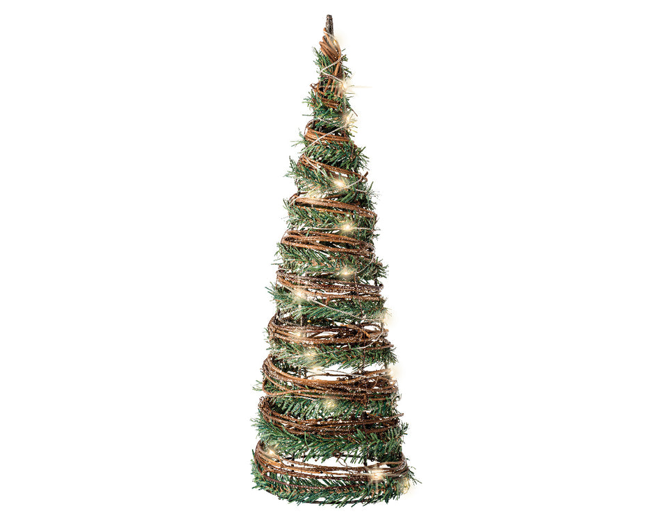 Micro Led Rattan Cone Green Christmas Tree