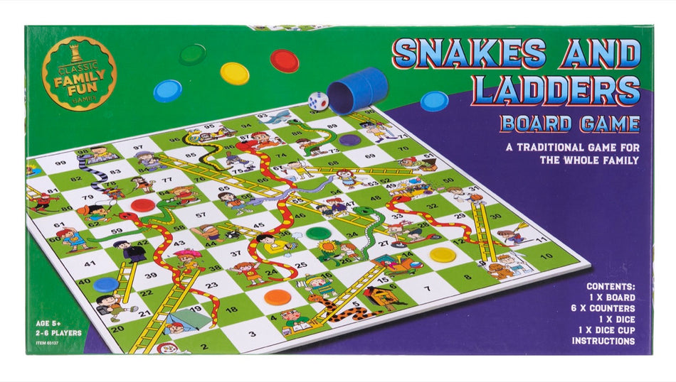 Classic Snakes & Ladders Board Game