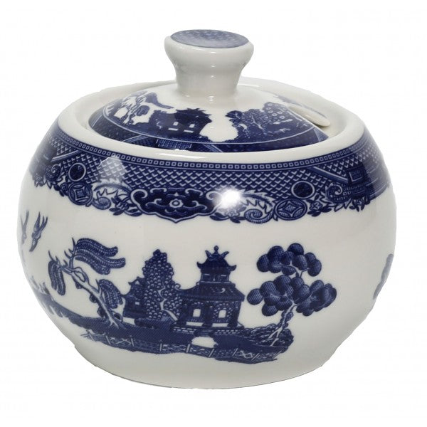 Blue Willow Pattern Sugar Bowl Covered