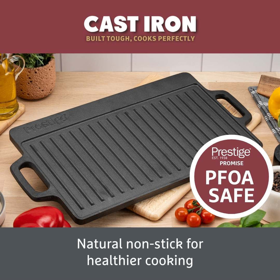 Prestige Cast Iron: Double Griddle 45cm x 22.5cm