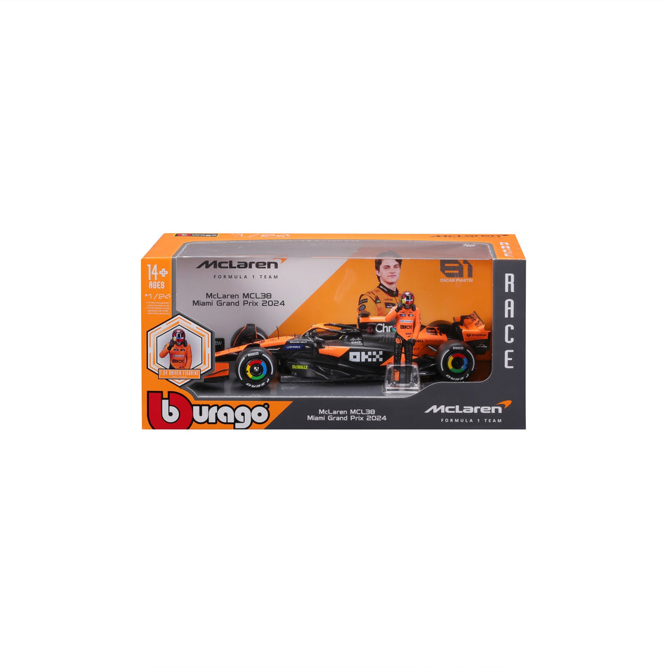 1:24 F1 Mclaren Mcl38 2024 With Driver Figure Piastri