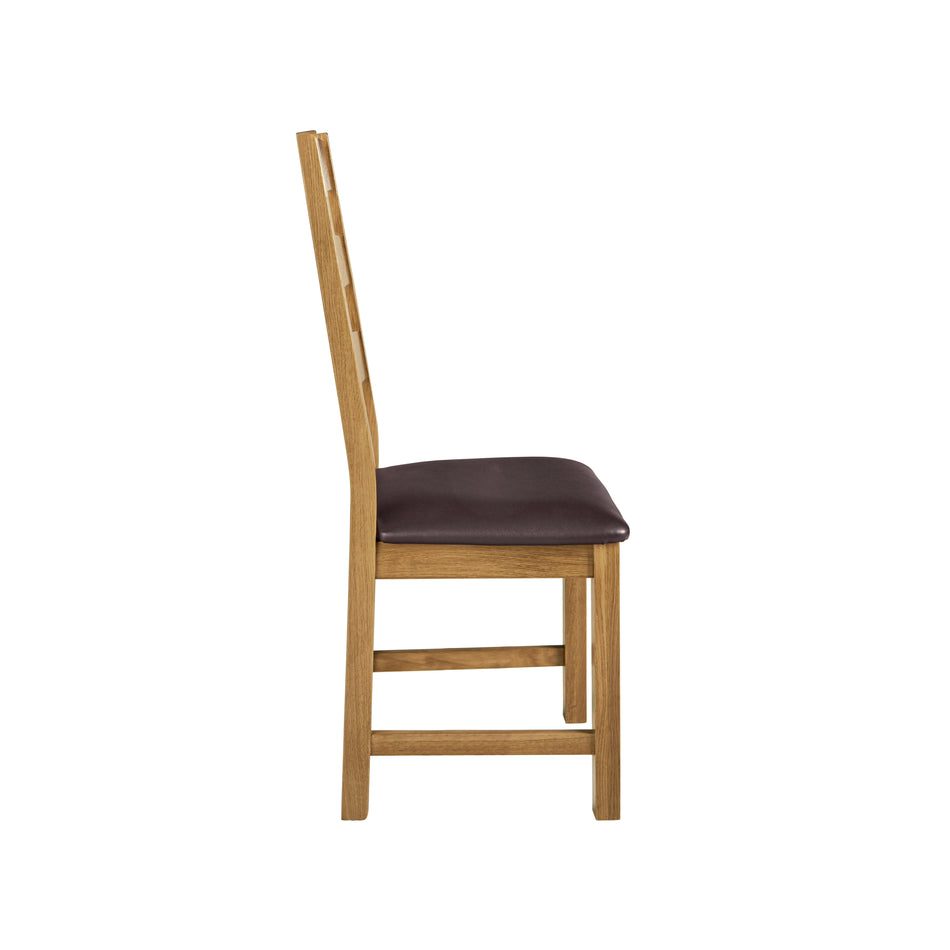 Salisbury Lite Ladder Chair Brown PU KD