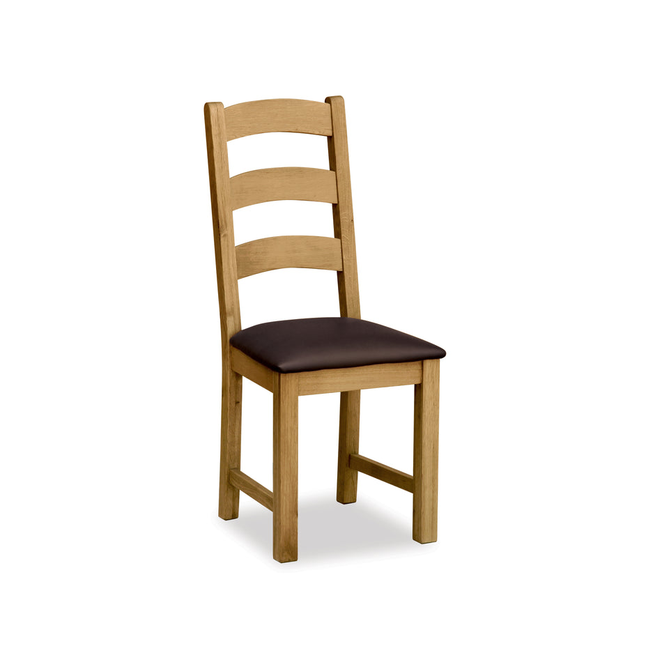 Salisbury Lite Ladder Chair Brown PU KD