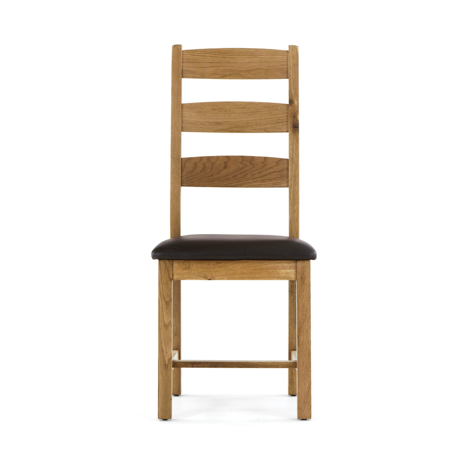Salisbury Slatted Chair PU Seat KD