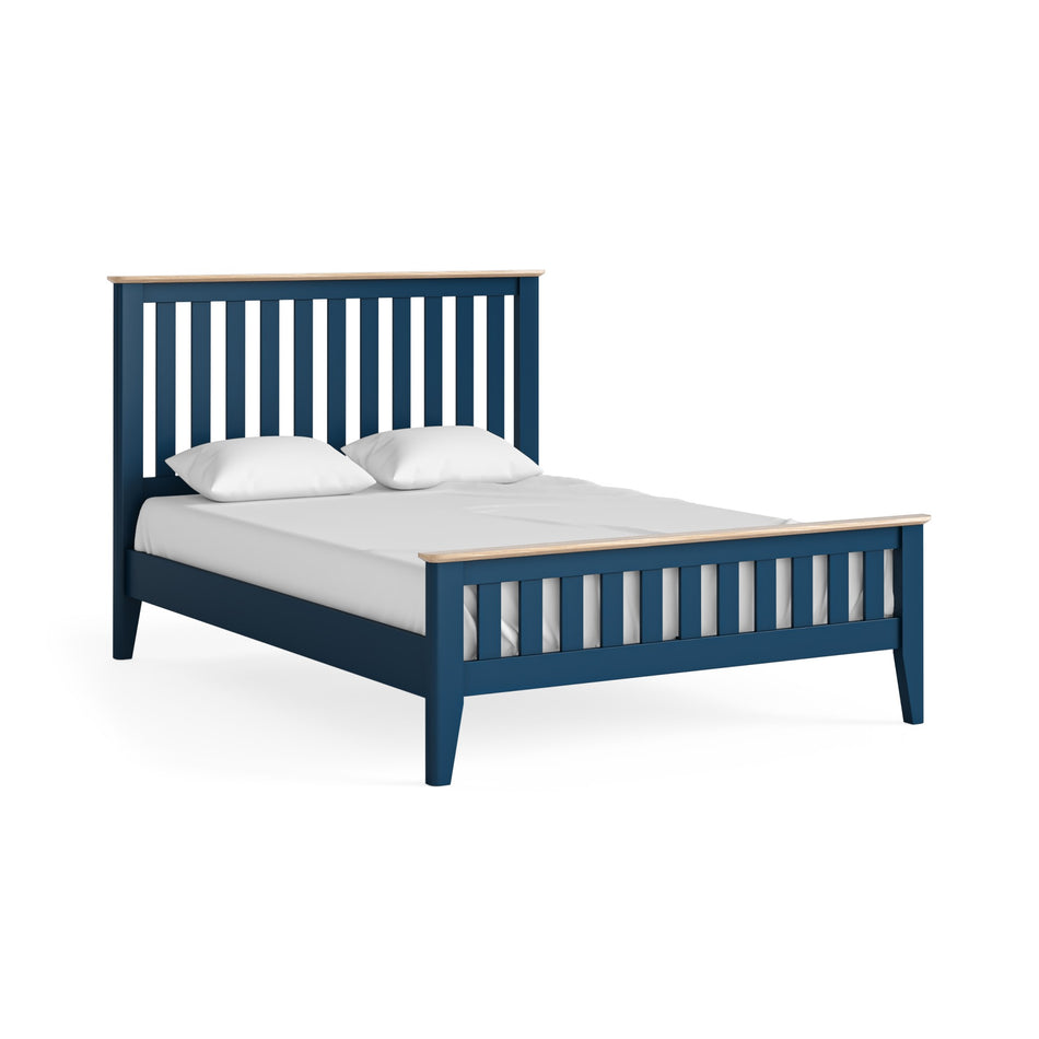 Marlow Navy Slatted Bed 4' 6"