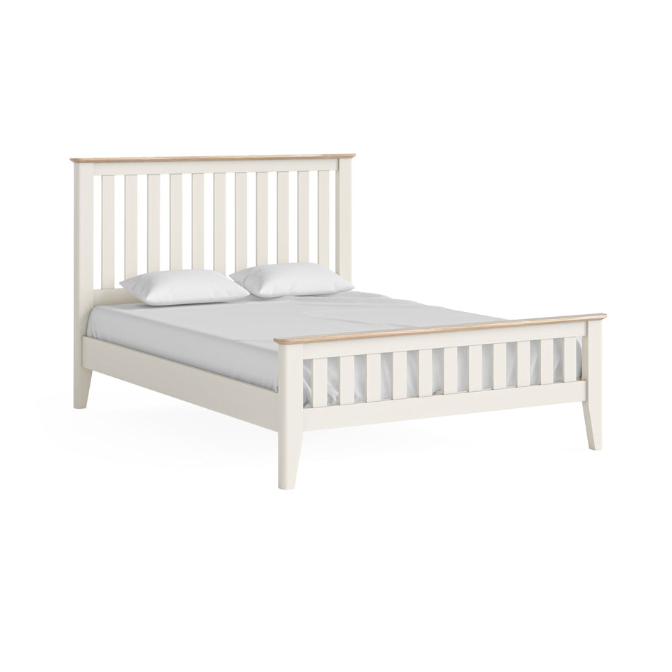 Marlow Coconut Milk Slatted Bed 4' 6"