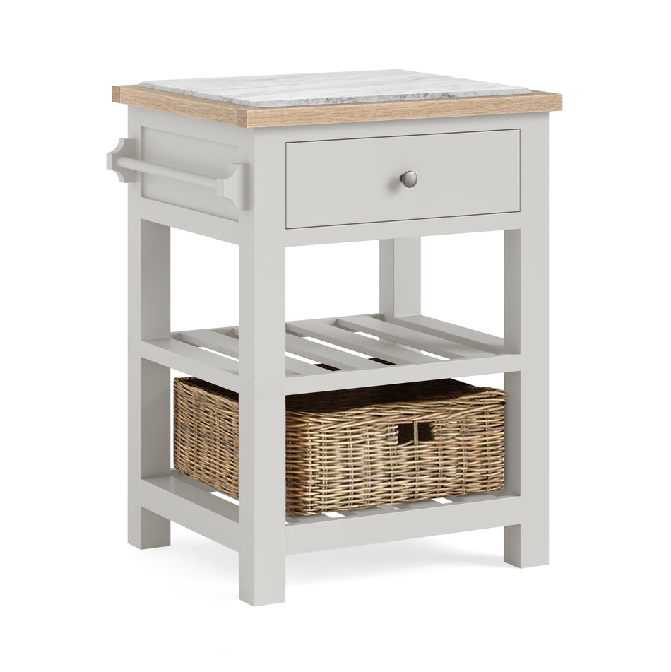 Modern Country Small Kitchen Island Light Grey