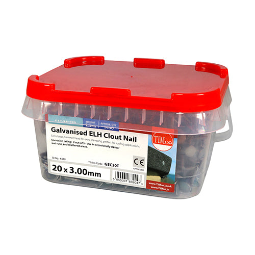20 x 3 Clout Galvanised Nail Extra Large Head 2.5kg