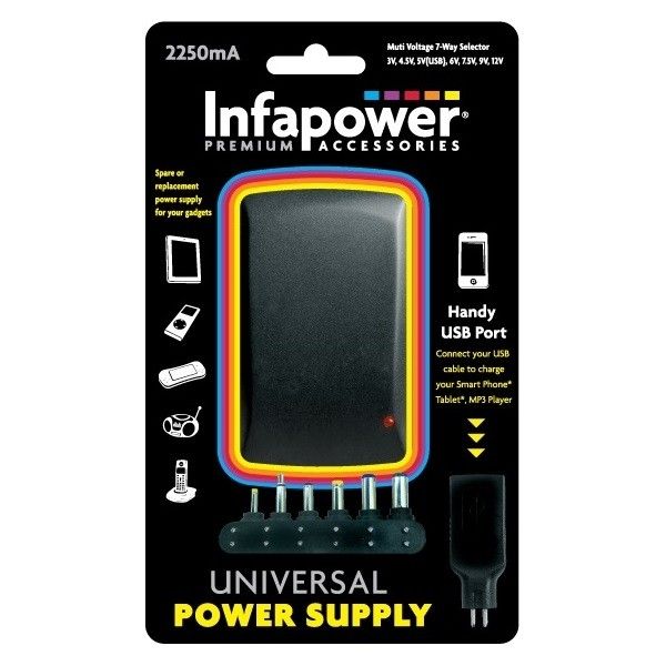 INFAPOWER UNIVERSAL POWER SUPPLY 2250MA | PS004