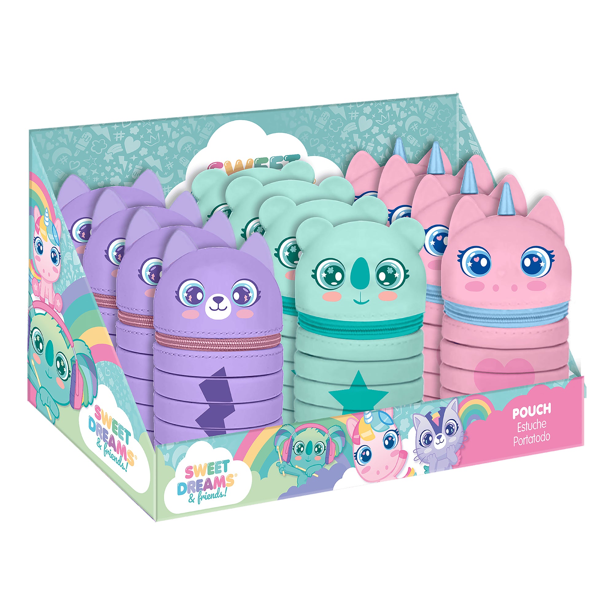 Sweet Dreams Collapsable Silicone Pencil Case Assorted