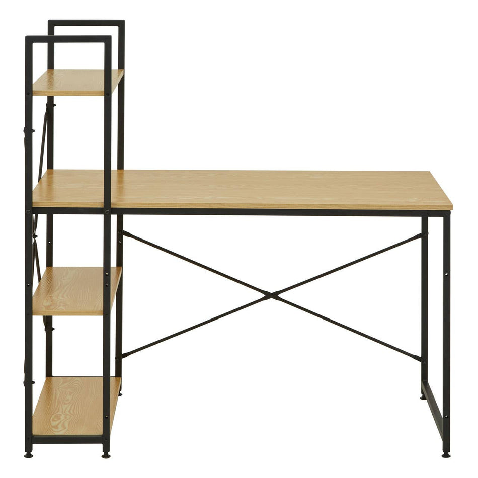 Laxton Light Oak Effect Desk with Shelves