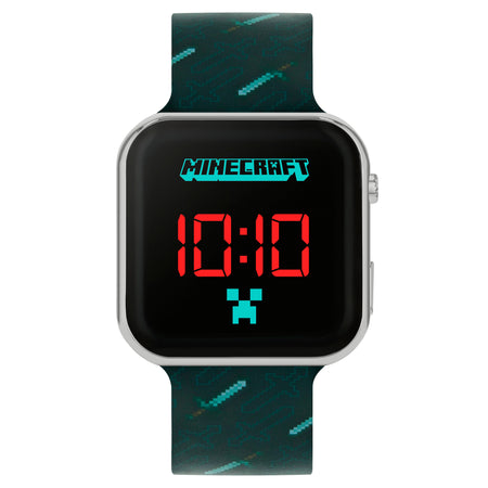 Minecraft Black Printed Strap LED Watch