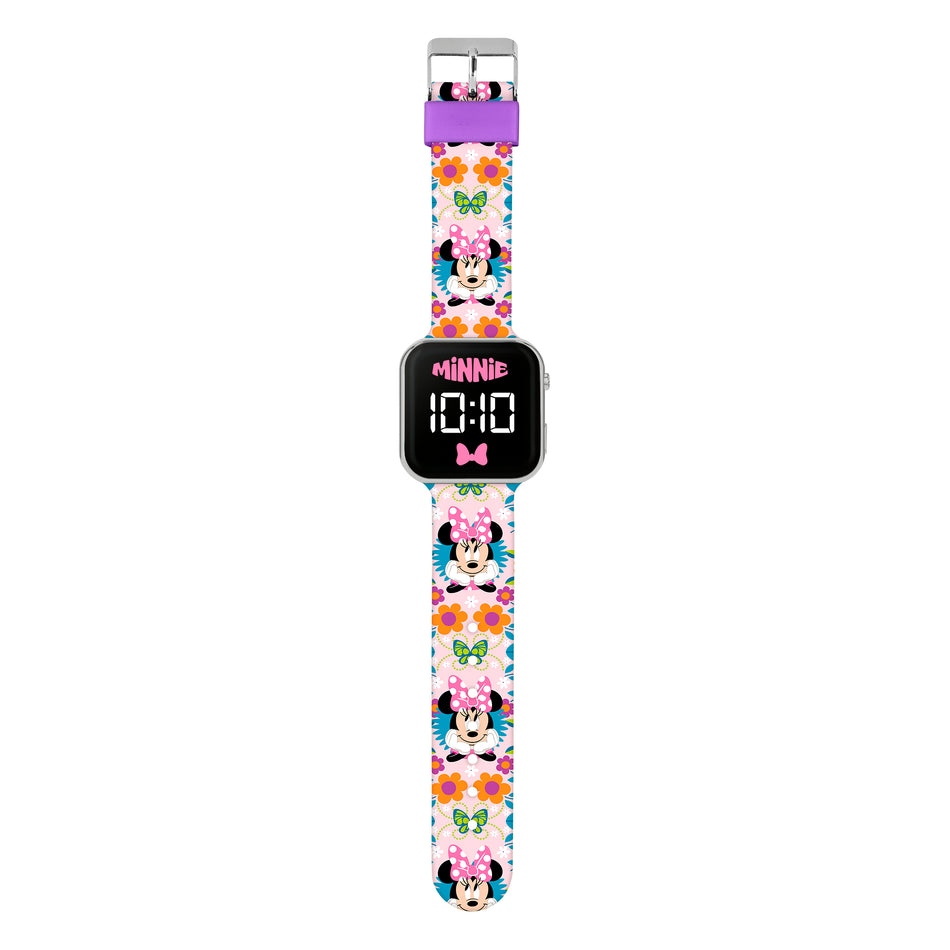 Minnie Mouse Printed Strap LED Watch
